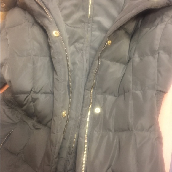 COLE HAAN WINTER DOWN FEATHER LONG ARMY GREEN GOLD QUILTED Coat UBER COZY VTG - Picture 3 of 7